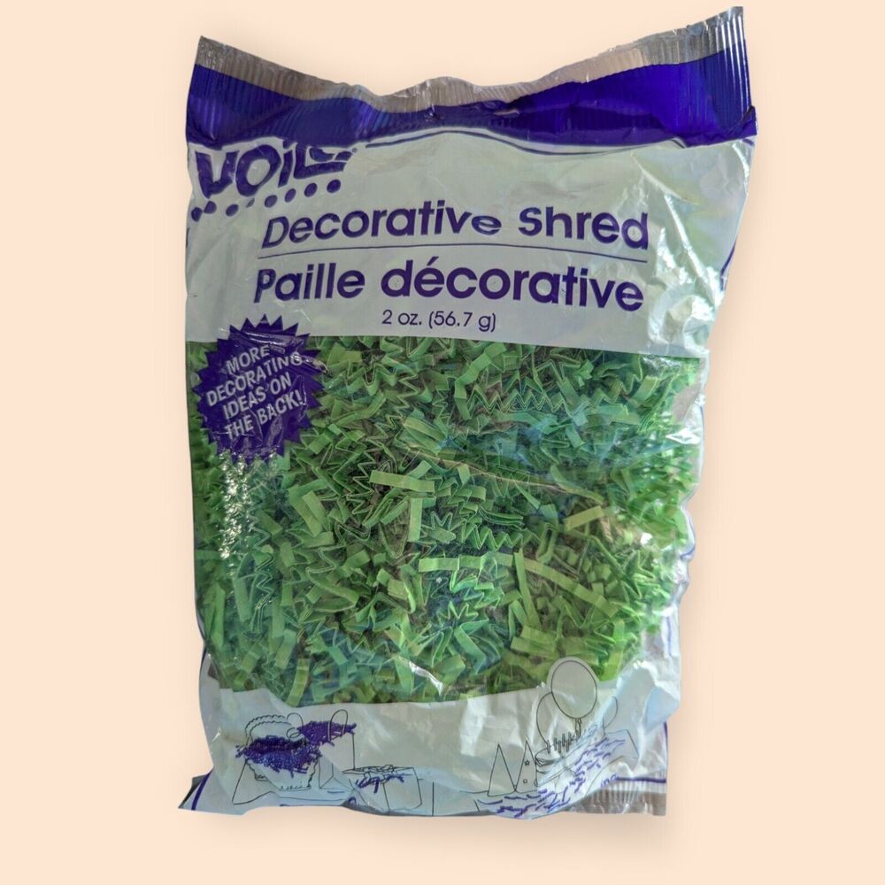 Lime Green Paper Shred 2oz Voila Use for Crafts Decorations Packing Material